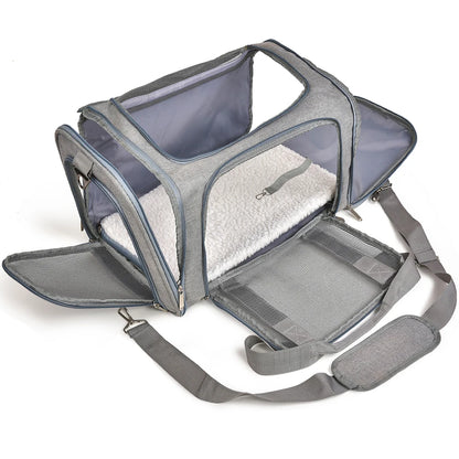 Waterproof pet carrier with mesh ventilation - comfortable travel for cats and small dogs