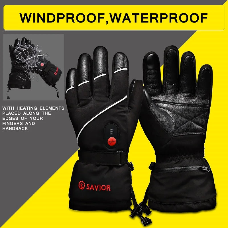Rechargeable Heated Gloves - Winter Thermal Gloves for Skiing & Outdoor