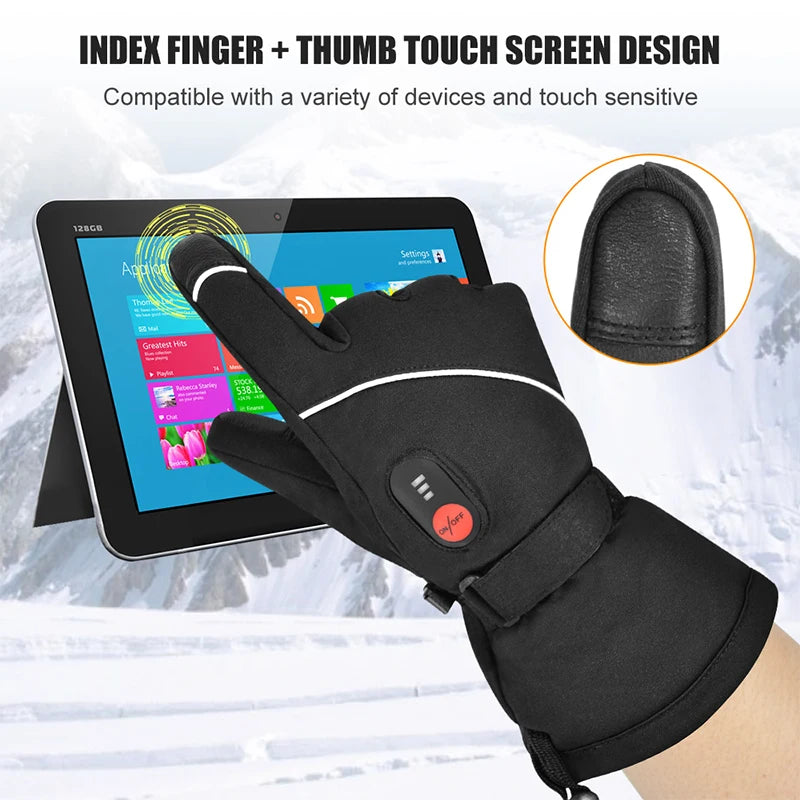 Rechargeable Heated Gloves - Winter Thermal Gloves for Skiing & Outdoor