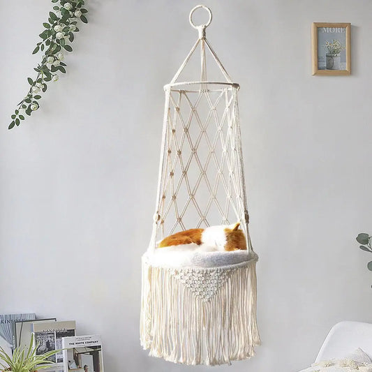 Nablit Joe cat window perch - hand-woven hammock for indoor cats