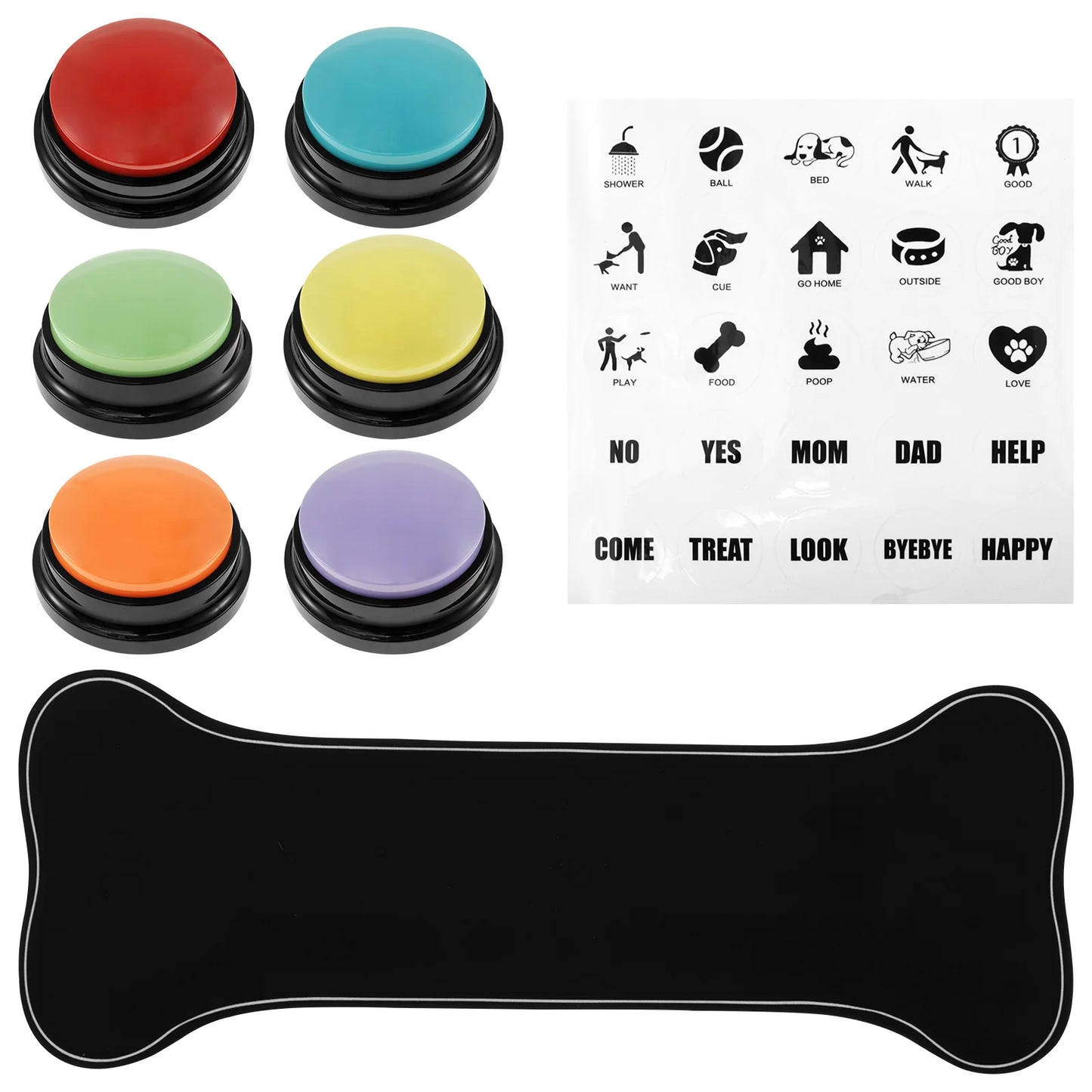Dog Communication Buttons - Voice Recording Training Buzzer (4/6 Pcs)
