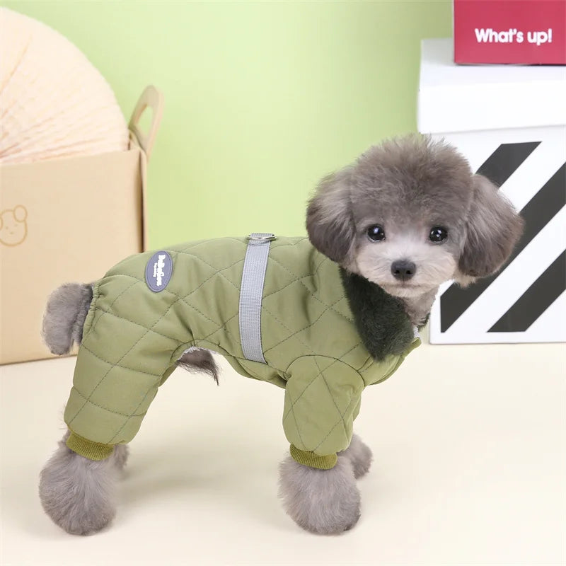 Waterproof Dog Winter Jumpsuit - Warm Hooded Coat for Small Dogs