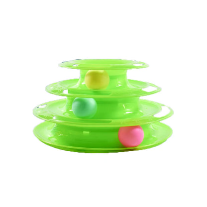 Cat Turntable Toy - 3-Layer Interactive Spinning Track