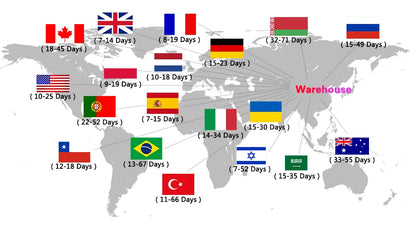 Worldwide shipping countries map – Nablit Joe