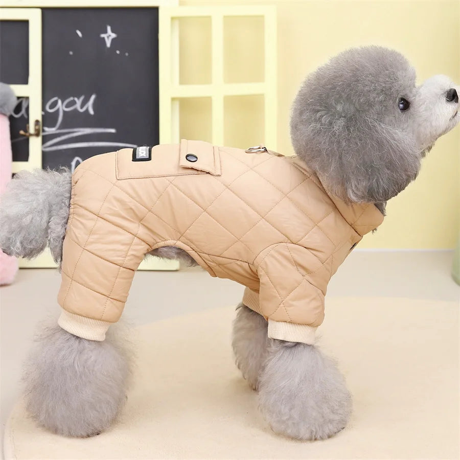 Waterproof Dog Winter Jumpsuit - Warm Hooded Coat for Small Dogs