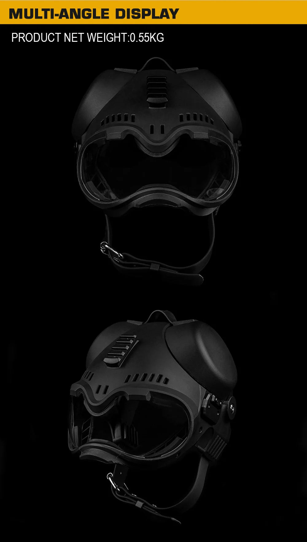 Nablit Joe K9 Tactical Dog Helmet with Goggles - Protective Military Training Helmet for German Shepherd & Malinois