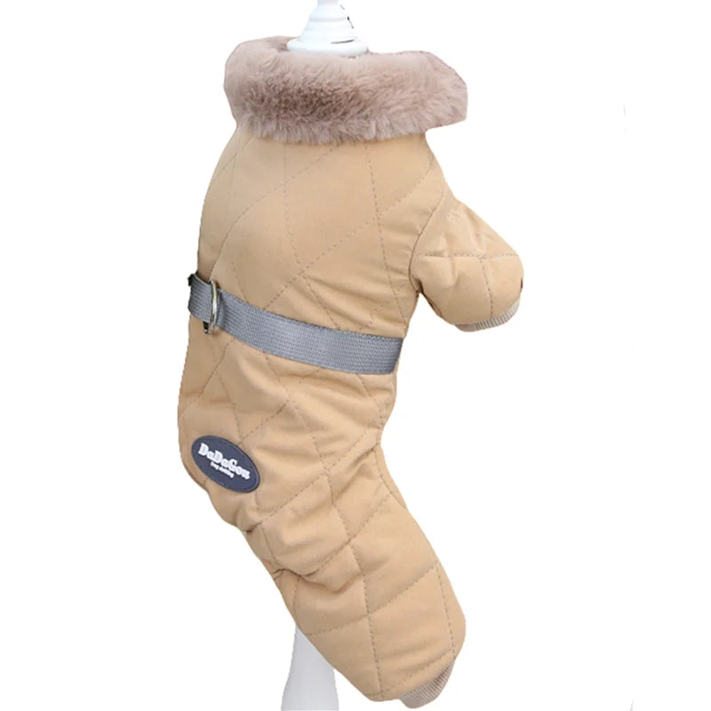 Waterproof Dog Winter Jumpsuit - Warm Hooded Coat for Small Dogs
