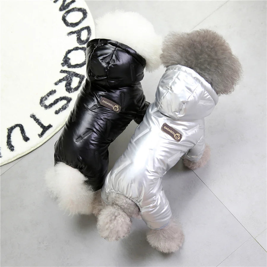 Waterproof Dog Winter Jumpsuit - Warm Hooded Coat for Small Dogs