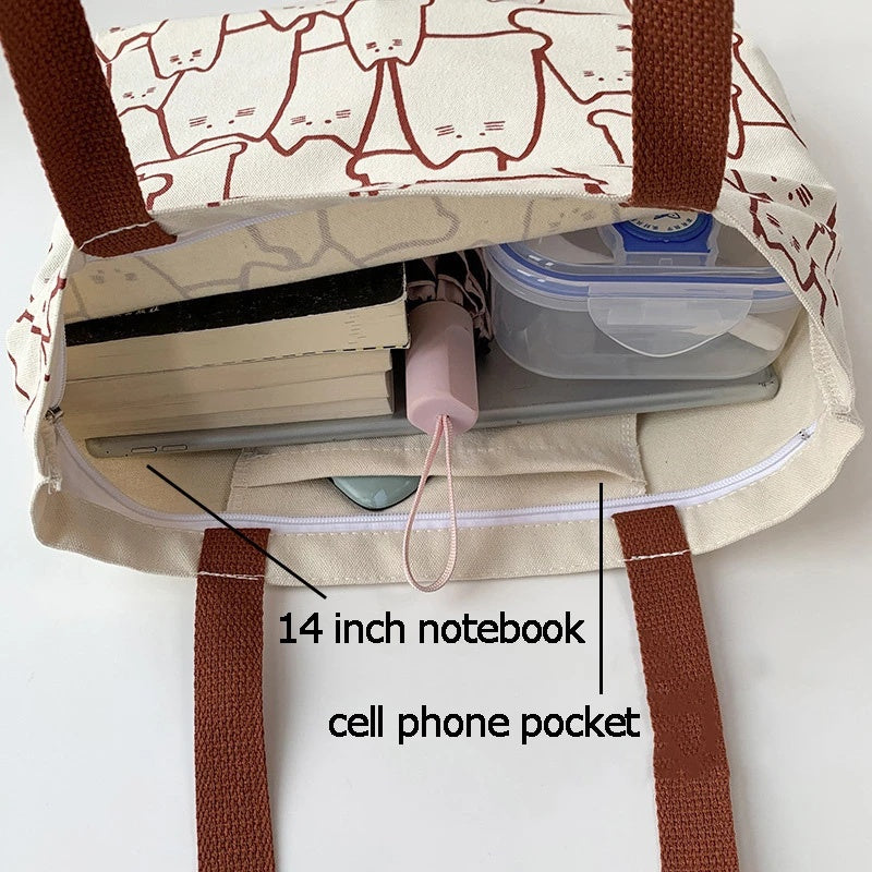 Cat Tote Bag - Full Product View