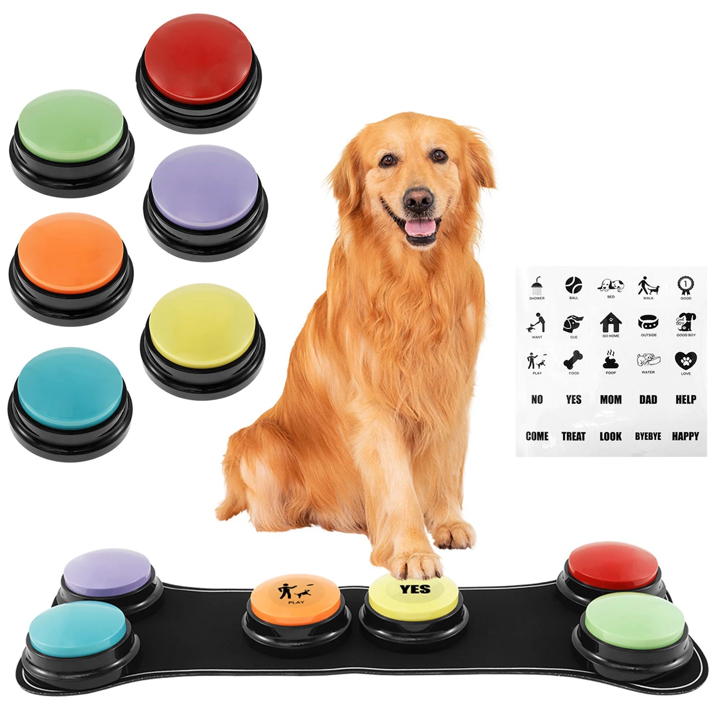 Dog Communication Buttons - Voice Recording Training Buzzer (4/6 Pcs)