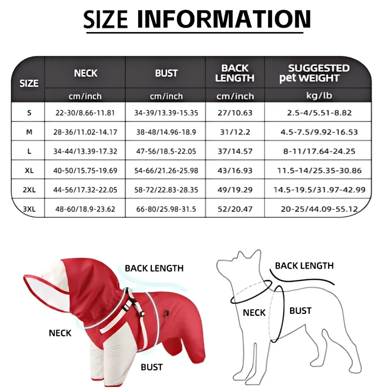 Dog Raincoat - Hood Up Position
