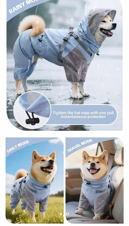 Hooded Dog Raincoat - Multiple Size Options