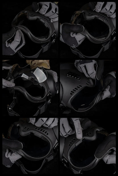 Nablit Joe K9 Tactical Dog Helmet with Goggles - Protective Military Training Helmet for German Shepherd & Malinois