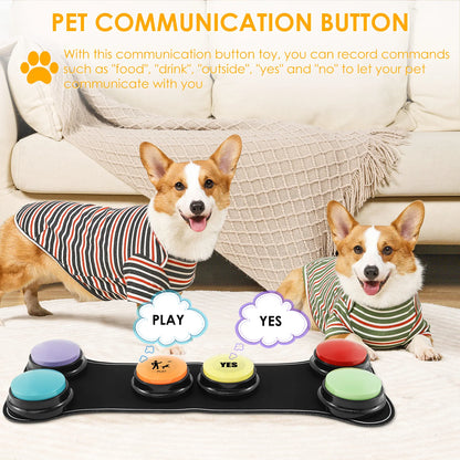 Dog Communication Buttons - Voice Recording Training Buzzer (4/6 Pcs)