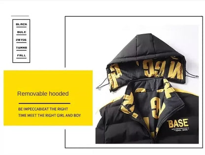 Winter jacket hood detail - removable and adjustable