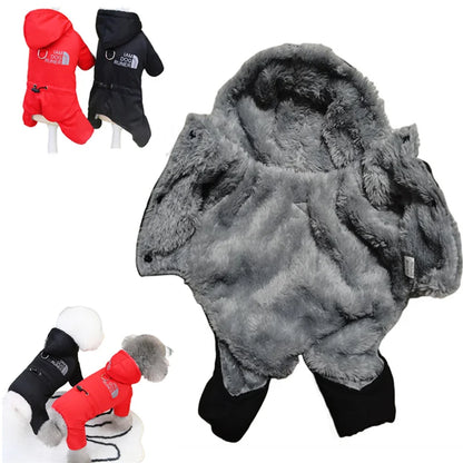 Waterproof Dog Winter Jumpsuit - Warm Hooded Coat for Small Dogs