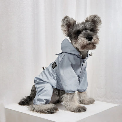 Hooded Dog Jumpsuit - Waterproof Material Close-up
