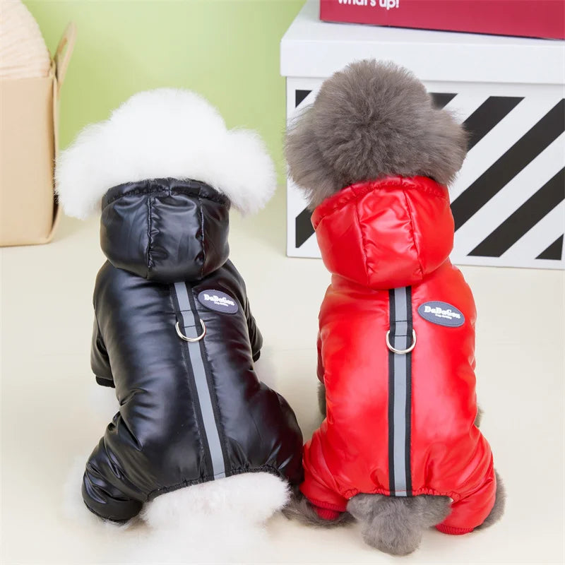 Waterproof Dog Winter Jumpsuit - Warm Hooded Coat for Small Dogs