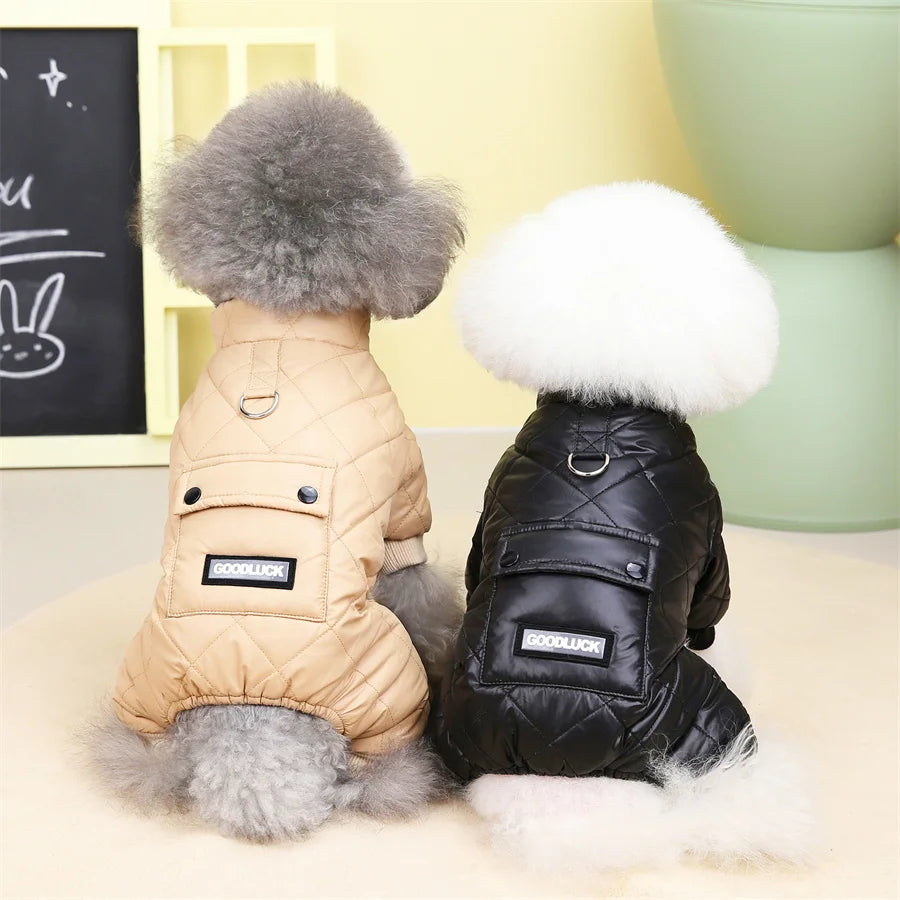 Waterproof Dog Winter Jumpsuit - Warm Hooded Coat for Small Dogs