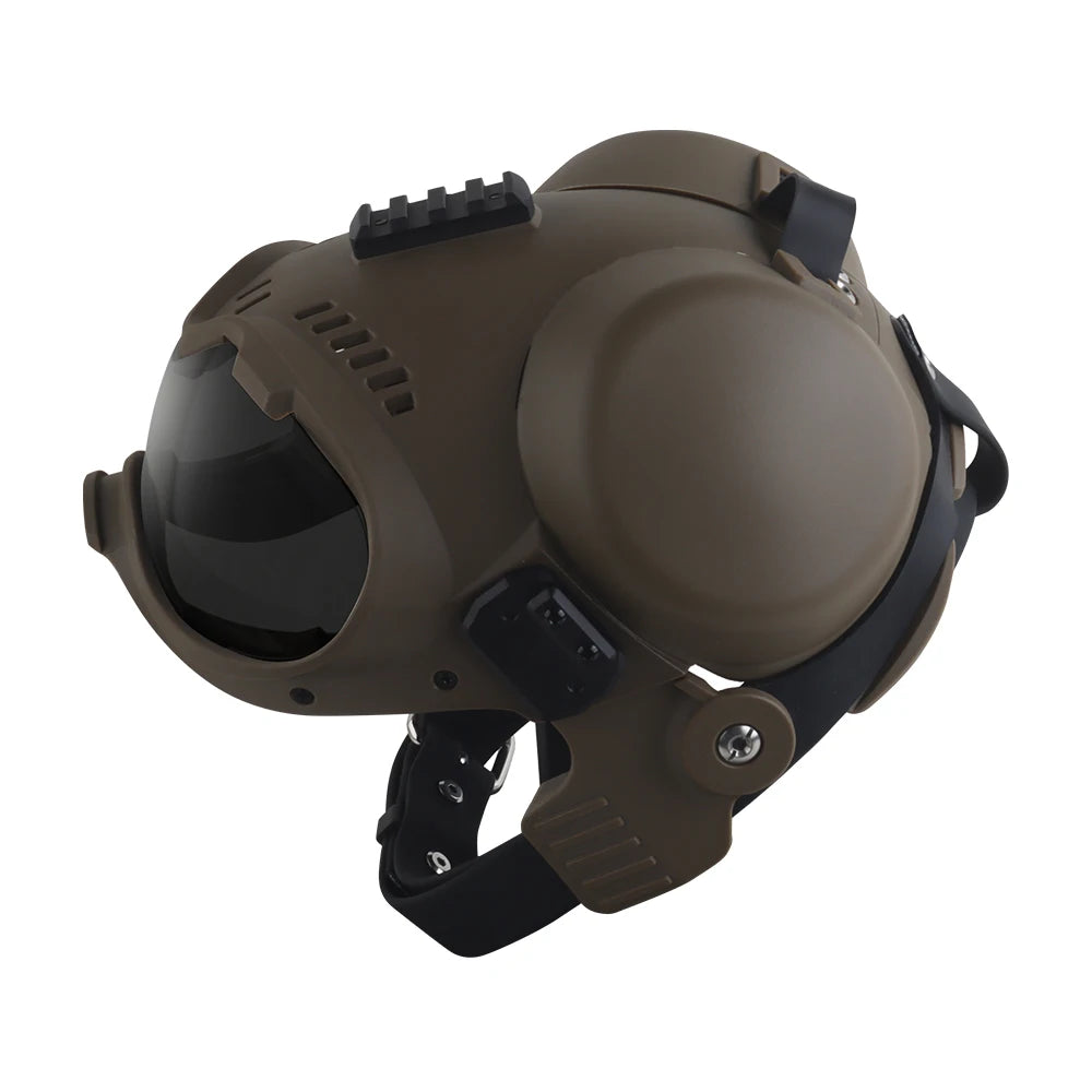 Nablit Joe K9 Tactical Dog Helmet with Goggles - Protective Military Training Helmet for German Shepherd & Malinois