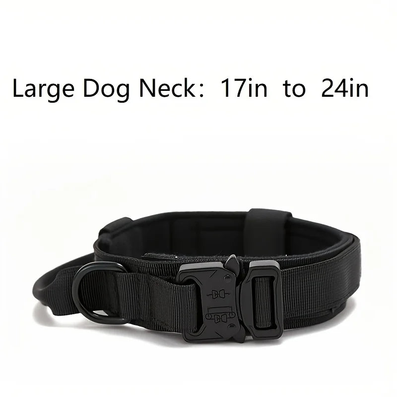 Tactical Dog Collar - Green Color with Metal Buckle Detail