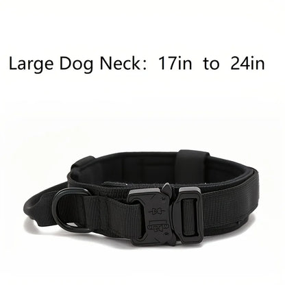 Tactical Dog Collar - Green Color with Metal Buckle Detail