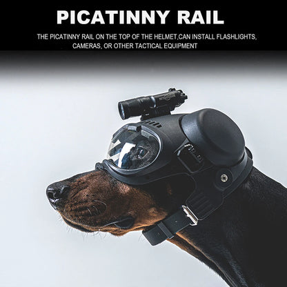 Nablit Joe K9 Tactical Dog Helmet with Goggles - Protective Military Training Helmet for German Shepherd & Malinois