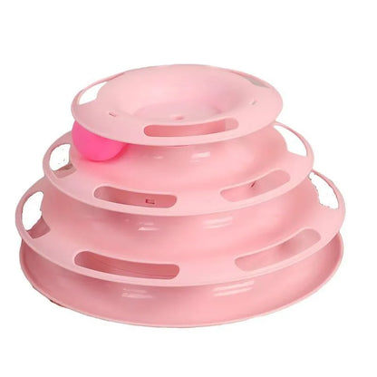 Cat Turntable Toy - 3-Layer Interactive Spinning Track