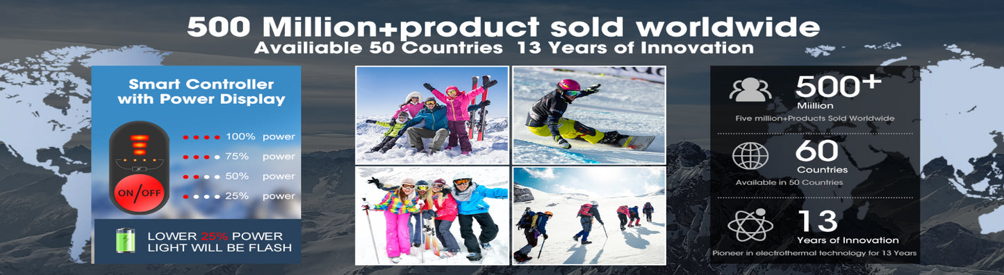 Rechargeable Heated Gloves - Winter Thermal Gloves for Skiing & Outdoor