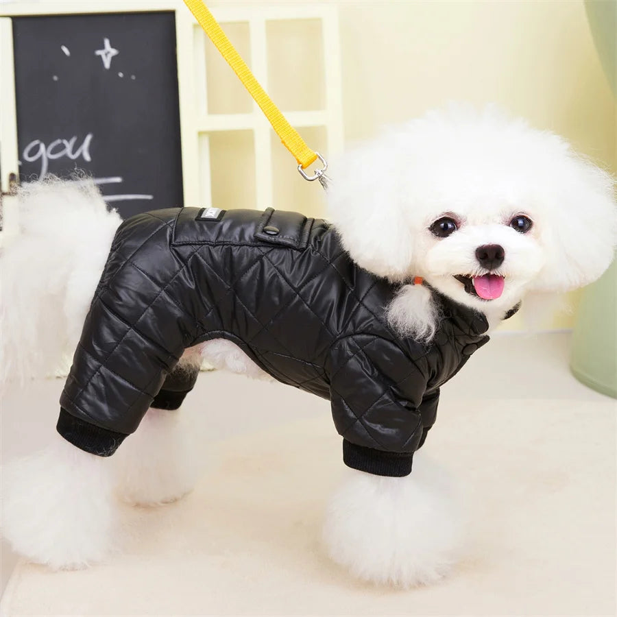 Waterproof Dog Winter Jumpsuit - Warm Hooded Coat for Small Dogs