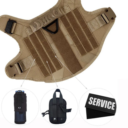 Camouflage tactical dog harness – military pattern for working dogs