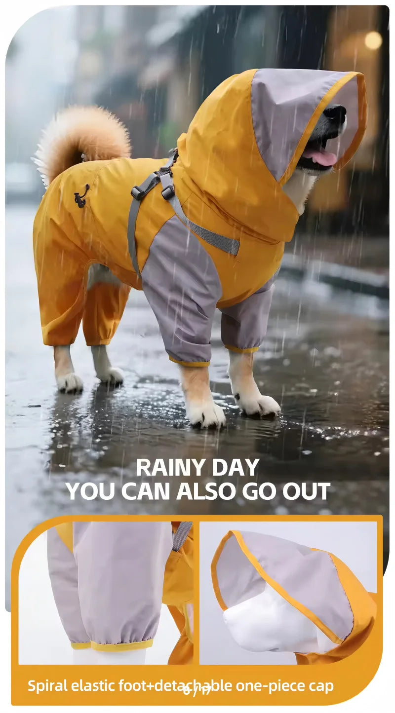 Waterproof Dog Coat - Yellow on Medium Dog
