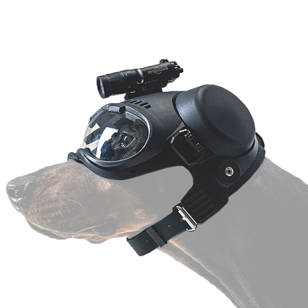 Nablit Joe K9 Tactical Dog Helmet with Goggles - Protective Military Training Helmet for German Shepherd & Malinois