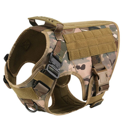 Tan tactical dog harness – military style – side view