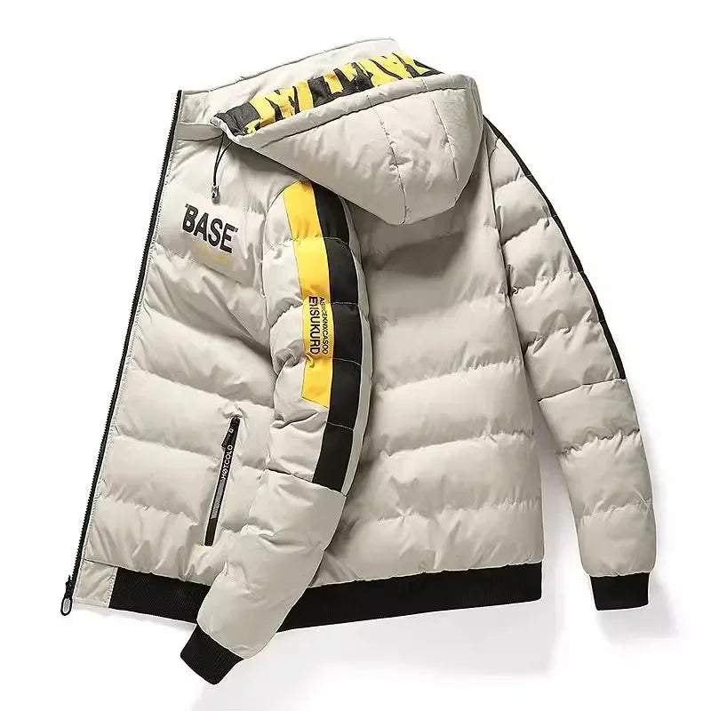 Men's padded jacket - back view with full zipper closure