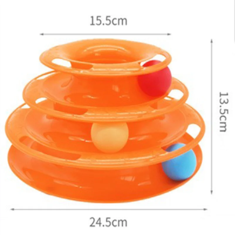 Cat Turntable Toy - 3-Layer Interactive Spinning Track