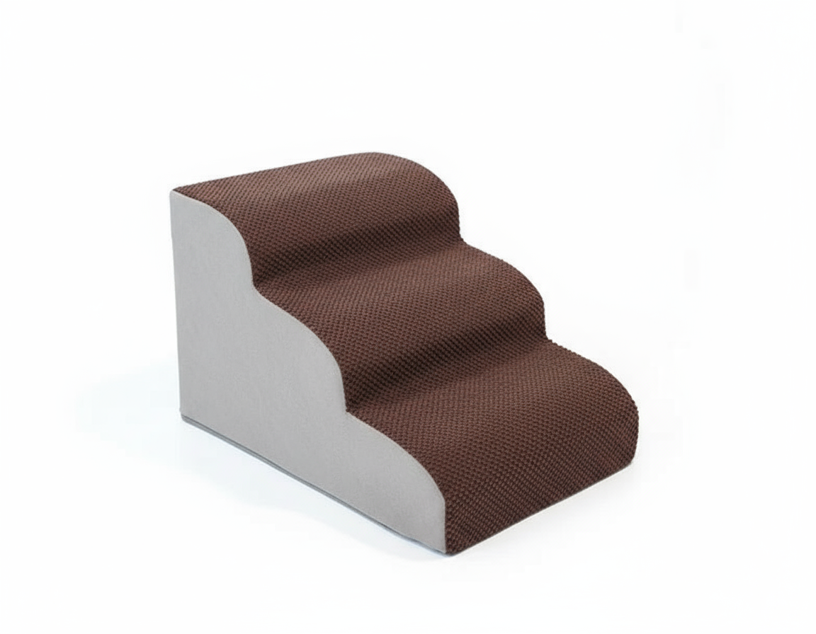 Koiran portaat valkoisella taustalla